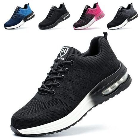 Chaussures de Sécurité Hommes Femmes Legere Confortable Antidérapant Basket securite semelle blanche,40 Chaussures de sécurité (1/5)