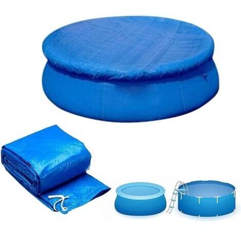 Bâche pour Piscine, Bâche de Protection pour Piscine Ronde, Couverture de Piscine Ronde Protecteur de Piscine Anti - poussière Facile pour Piscines Hors Sol (244cm/8ft) (1/5)