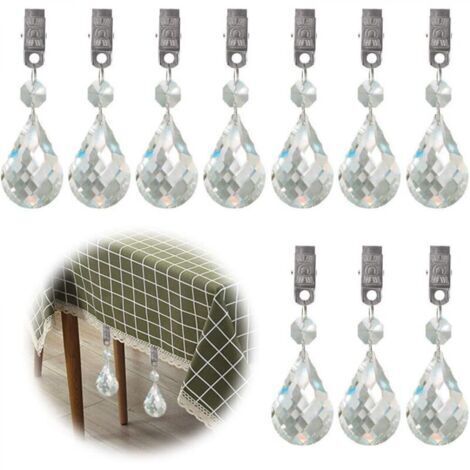 Lot de 10 pinces à nappe en cristal pour pique-niques, fêtes et mariages (1/5)