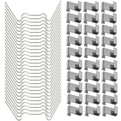 120 Pcs Clips de fixation pour vitre de verre à effet de serre en acier inoxydable (avec 60 clips de fil W pour vitrage en serre et 60 clips de chevauchement en Z pour vitrage de serre) (1/5)