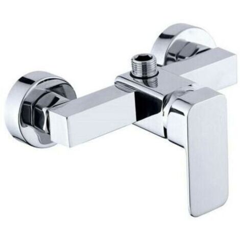 Robinet de douche mural chromé moderne avec mitigeur de douche pour eau froide et chaude (1/5)