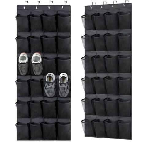 Sac de rangement pour chaussures noir suspendu, 56150cm, lot de 2, fixation murale, pour usage domestique. (1/5)