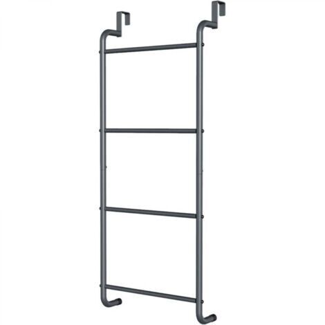 Porte-serviettes à 4 niveaux à suspendre à la porte, pour serviettes et accessoires, noir