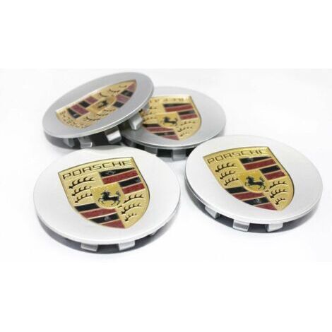 75MM 4-pack Porsche Silver Centre Cap (Single) (1/2)
