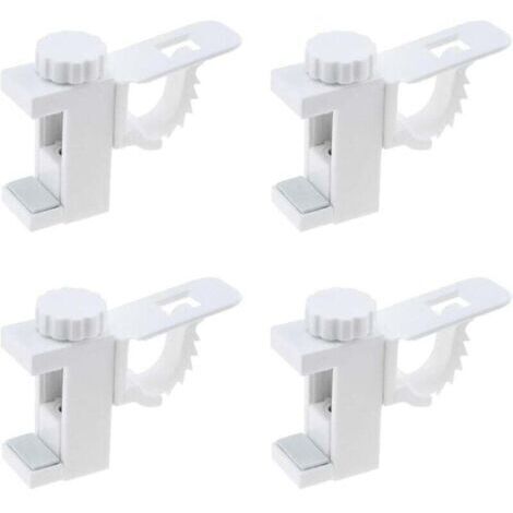 4 Pièces Support de Support de Pince Porte-Rideaux, Support De Support De Pince Porte-Rideaux, Barre Transversale Réglable Tringle à Rideaux Stockage De Serviette Crochet pour Organisateur (1/4)