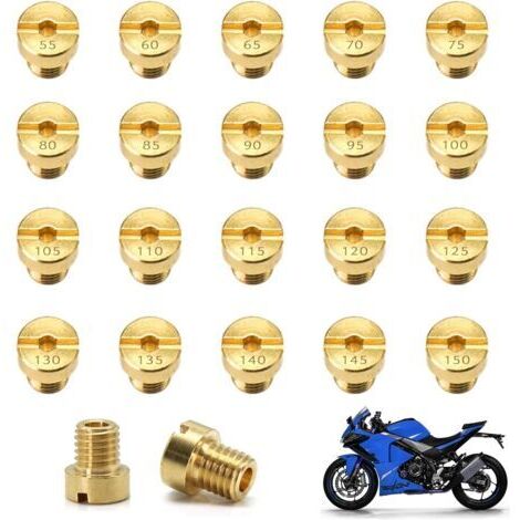 20 Pièces Jet Principal de Carburateur,M5 Principal Jet,Buses de Carburateur en Laiton,Gicleur de Carburatèur pour Scooter Moto Cyclomoteur Compatible Dellorto PHBG