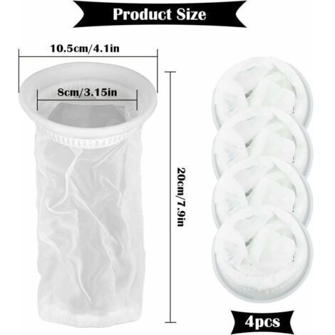 Lot de 4 Filtres à Eau de Pluie pour Réservoir IBC 1000 litres, en Nylon avec Raccord pour Couvercle IBC