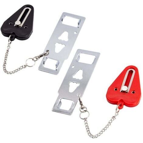 Serrures de sécurité portables, serrures de porte de chambre améliorées pour la sécurité des appartements, serrures de porte de voyage, serrures de chambre d'étudiant et fournitures essentielles (paqu (1/4)