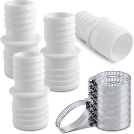 4Pcs Raccord pour Tuyau Piscine, Raccord de Tuyau avec Colliers de Serrage, 32 mm vers 38 mm Adaptateur Raccord Piscine, Adaptateur de Tuyau de Piscine, Adaptateurs de Tuyau-