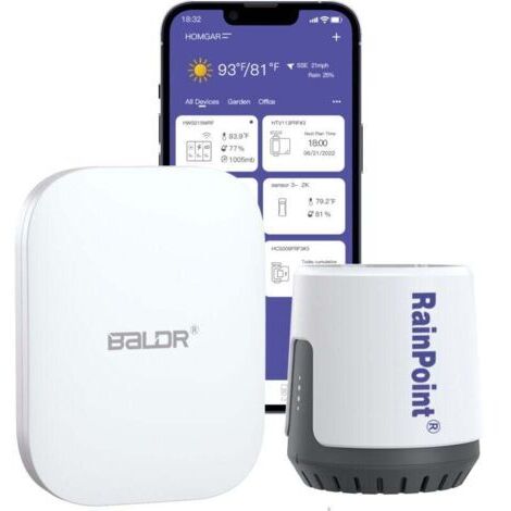 RAINPOINT - Pluviomètre numérique Wi-Fi sans fil pour une surveillance précise des précipitations via Smart Gateway Hub (inclus) - WiFi 2,4 GHz uniquement