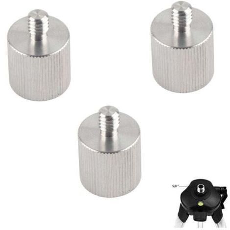 3 pièces Adaptateur de Trépied de Niveleur Laser, 5/8 Femelle vers 1/4 pour Pied de Micro, Appareil Photo, Adaptateur Fileté Réducteur (1/4)
