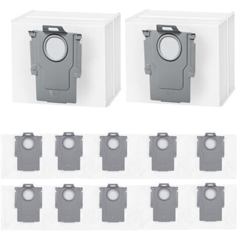 Lot de 12 sacs à poussière pour aspirateurs robots Roborock Q5+, Q5 Max+, Q5 DuoRoller+, Q5 Pro+, Q7+ Max+/M5+/L5+, Q8 Max+, S8+, S8 Pro Ultra, S7 MaxV/Max Ultra, Q10 S5+/X5+,sac grande capacité 3,6 L