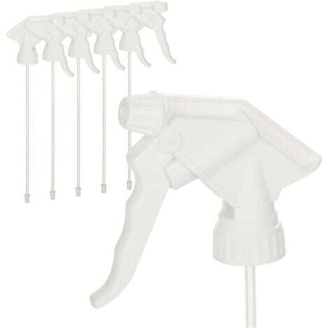 Accessoire de pulvérisation à 6 voies - tête de pulvérisation avec filetage 28/400 - accessoire pour flacon pulvérisateur avec joint NBR pour la pulvérisation d'eau (NBR - blanc)