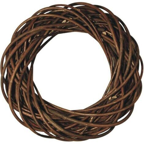 Couronne en osier brut, marron, non écorcé, matériau naturel, 1 pce., 25 cm Ø, 6 cm d’épaisseur, décoration d’intérieur, Noël, pâques, printemps, automne