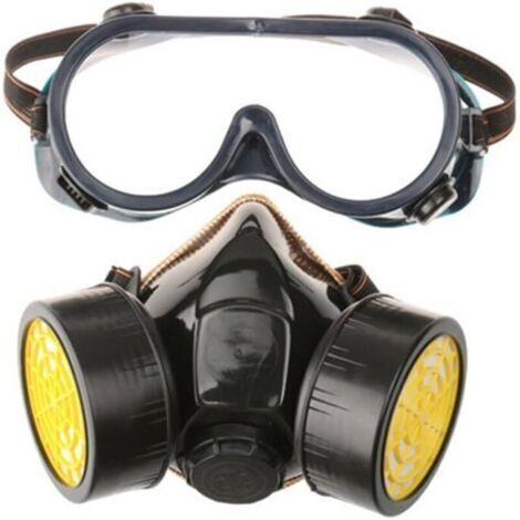 Masque à gaz professionnel masque de peinture au charbon actif respirateur avec 2 filtres anti-poussière, pesticides, formaldéhyde, laque colorée