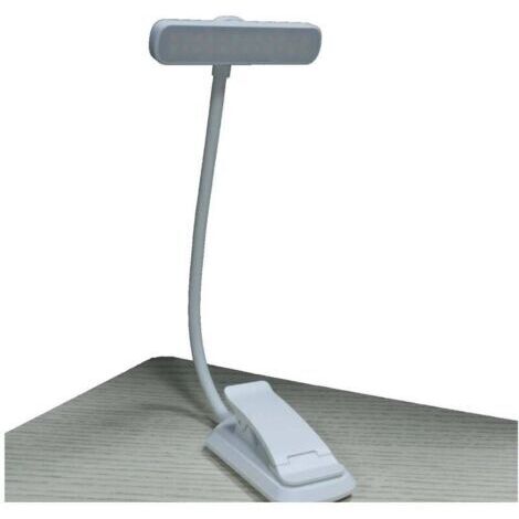 Lampe de Lecture 24 LED, Liseuse Clip Rechargeable, Protection des Yeux, Gradation en Continu & 3 Couleurs (Ambre/Blanc/Mixte), 360° Cou Flexible, Longue Durée, Portable pour Lire au Lit,Blanc