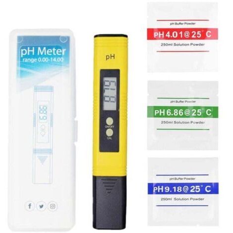 Stylo numérique PH Mètre, PH Testeur de qualité de l'eau Digital LCD Portable PH Mètre Numérique Plage de Mesure pour 0-14 PH 0,01 Ph, compteur pH Testeur Aquarium Fonction D'étalonnage Automatique