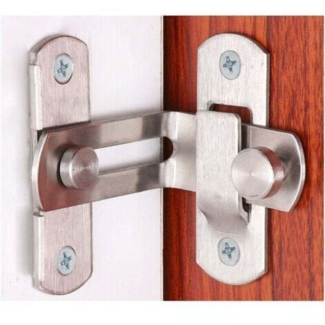 Serrure De Porte À Angle Droit À 90 Degrés, Serrure À Verrou À Boucle Serrure À Came Pour Porte Et Fenêtre Barre De Verrouillage Coulissante Serrure De Porte De Grange Loquet Coulissant (1/4)