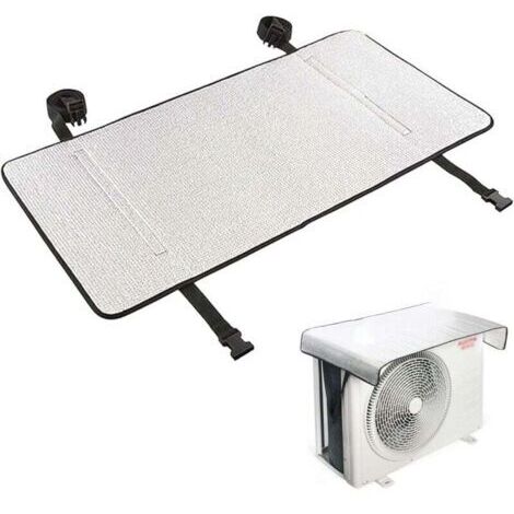 Housse de protection pour climatiseur extérieur avec film aluminium réfléchissant pour climatiseurs muraux, protection contre la pluie et le soleil, 80 x 40 cm. (1/4)