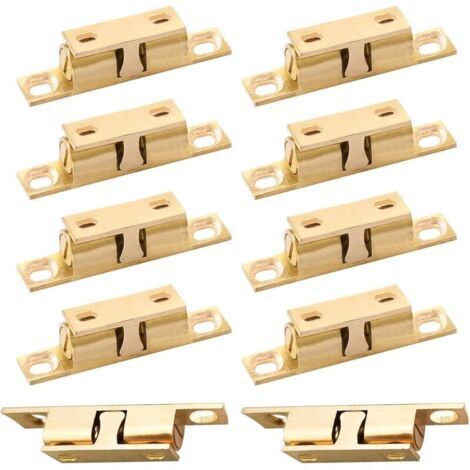 Rouleau à Billes en Laiton 10 Pièces Double Loqueteau à Bille, Rouleau Loqueteau Fermeture Pour Armoires Meubles D'armoire (1/4)