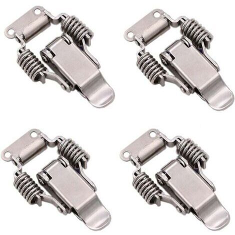 Lot de 4 boucles à clip en acier inoxydable, verrous à levier pour boîtes, outils manuels à dégagement rapide, portes métalliques robustes pour boîtes, tiroirs et armoires