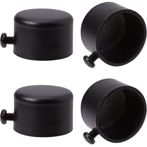 4pcs Embouts de Tringle à Rideau Embouts de Rideau en Métal Noir Embouts avec Vis Embouts de Tringle à Rideau Cylindriques de 28 mm Têtes pour Rideau de Bureau à Domicile Accessoires