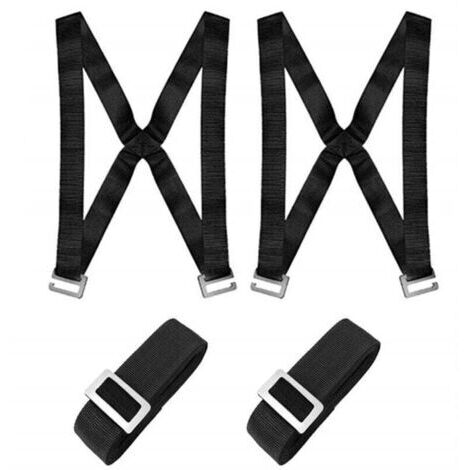 Sangle Demenagement, Sangle de Levage Aide au Déménagement pour Piano et Transporter Meuble Lourd, 2,8m Sangle Portage Noire(2 Harnais + 2 Sangles) (1/4)
