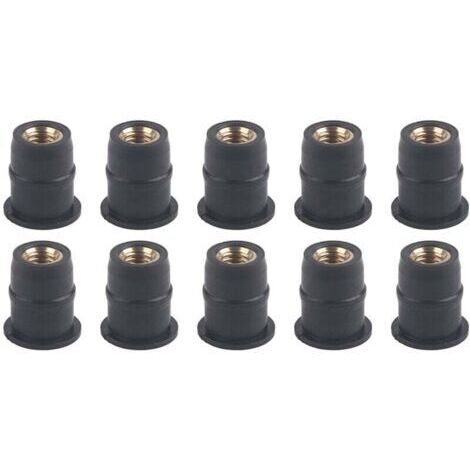 Lot de 10 écrous de puits en caoutchouc M5 5 mm/0,2 pouces métriques boulons de pare-brise de moto (1/4)