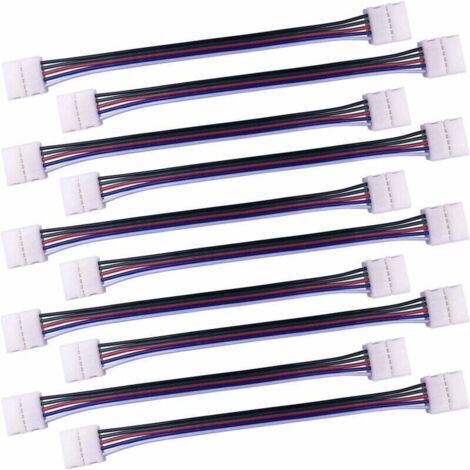 10pcs Câble connecteur RGBW 5 Broches Lampe Bande LED de 10mm Convertisseur de lumière Ruban LED sans Soudure Adaptateur pour connecter 2 Bandes LED SMD 5050 RGBW Ensemble-17cm Long