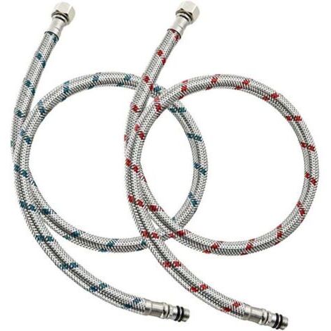 2 Pièces Flexible Robinet Cuisine G3/8 X M10 X 60cm Tuyau de Raccordement de Robinet Flexible pour Robinet Mitigeur éVier de Salle de Bains,Acier Inoxydable