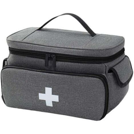 Trousse de Secours Vide Étanche, Trousse Pharmacie Voyage de Grande Capacité, Portable Sac de Médecine avce Sangle, Sac DUrgence Médical pour Activités de Plein Air,Maison,Voyages,gris (1/2)