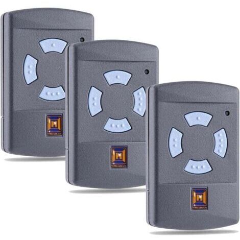 Télécommande de garage HSM4 868 MHz, télécommande de porte, remplacement pour Hörmann émetteur portatif HSM 4, 868,3 MHz, 4 touches, portée 30 m, avec pile 3 paquets
