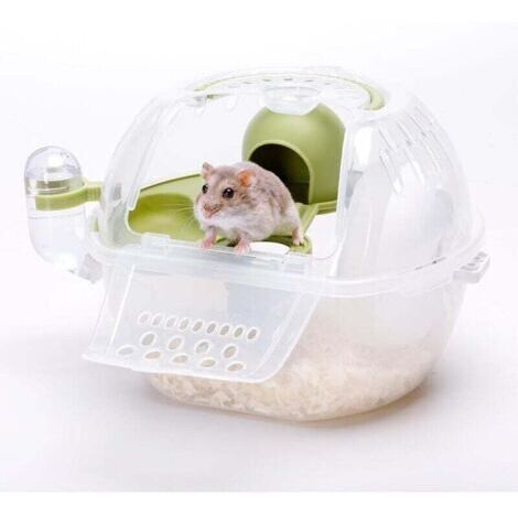Cage de transport pour petits animaux, cage de transport portable pour hamsters, cage de transport pour lapins avec aérations et poignée confortable (1/4)