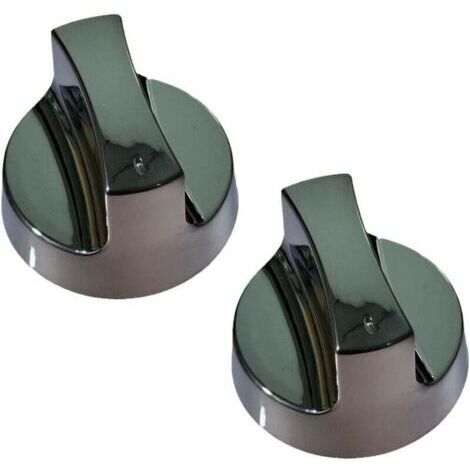 Lot de 2 boutons universels Ø6 mm pour thermostat de four, réfrigérateur, congélateur, en métal argenté, compatibles avec différents modèles. (1/4)