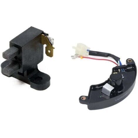 Régulateur de tension AVR universel pour générateur diesel essence 5-6.5KW 1PH 220V style demi-lune,Pièce de rechange pour Générateur de courant Porte-balai avec Balais de charbon pour 3 phases 400 V