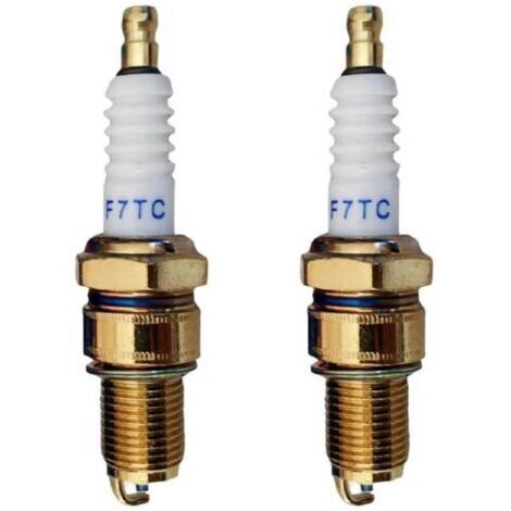 Bougie d'allumage, bougie d'allumage métallique, bougie d'allumage à électrode, bougie d'allumage de moteur, bougie d'allumage de tondeuse à gazon, bougie d'allumage F7TC (2 pièces)