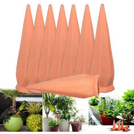 Irrigation Goutte a Goutte Bouteille, 8Pcs Arrosage Goutte à Goutte Oyas a Planter Terre Cuite Arroseur Automatique Plantes Système D'Irrigation pour Jardin Maison Intérieur Extérieur