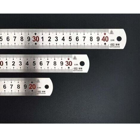 Lot de 3 Acier inoxydable Règle 40cm, 30cm, 20cm, Règle Inox avec Métrique et Impérial Double Face pour la Menuiserie et le Maquettisme, la Peindre et la Mesure (1/4)