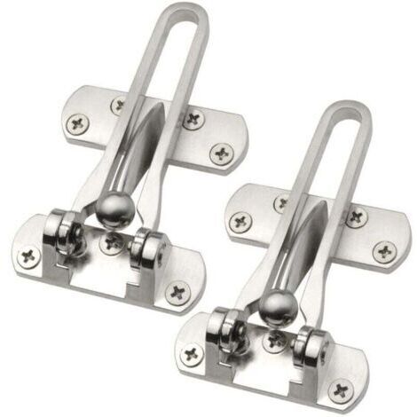 Verrou de sécurité pour porte d'entrée, lot de 2 verrous de sécurité enfant, verrou de renforcement pour la maison, convient aux portes tournantes et aux portes d'hôtel, en alliage d'aluminium massif (1/4)