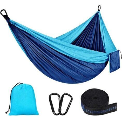 Hamac d'extérieur de Camping, 300 kg Capacité de Charge,(270 x 140 cm) Nylon Parachute Respirant,Portable Hamac 2 Places pour Le Jardin, Balcon, Patio, la Plage, Randonnée