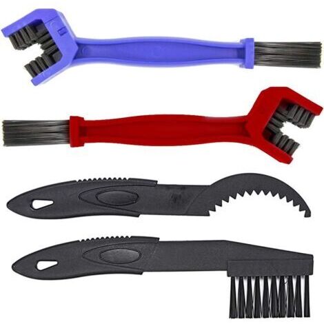 4 Pièces Brosses de Nettoyage - Nettoyeur de Chaîne pour Vélos, Motos et VTT - Vélos Brosse Chaine - Nettoyeur de Chaine
