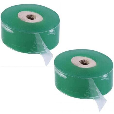 Ruban de greffe de 2 pièces, film de greffe biodégradable Ruban de greffe de barrière d'humidité transparent pour fleurs de plantes d'arbres de pépinière de jardin 100 m x 2 cm-
