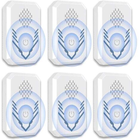 Repulsif Ultrason Souris et Rats 6 Pièces, Anti Souris Rats,Anti Moustique, Sûr et Économe en Énergie, Repulsif Ultrason pour Rat,Souris, Cafards,Moustiques, Nuisibles