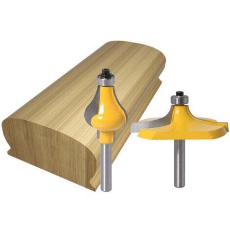 2pcs Handrail Router Bit Set - Standard/Flute Moulding Cutter - Shank for Staircase & rampes handrails (1/4)