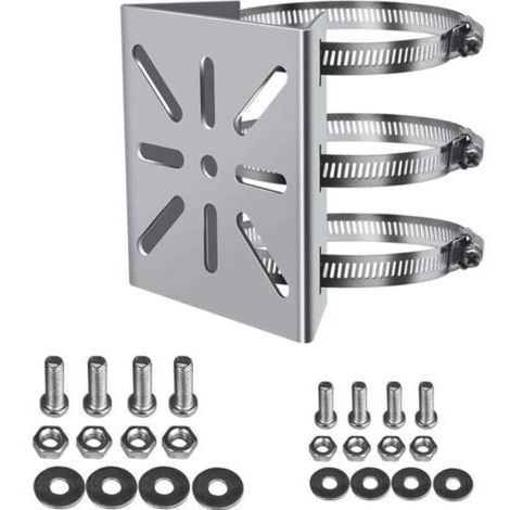 Universel Montage Vertical sur Poteau Support pour caméra de sécurité,3 Boucles Acier Inoxydable Support d'angle Montage,Support mât Convient aux caméras vidéosurveillance(100mm) (1/5)