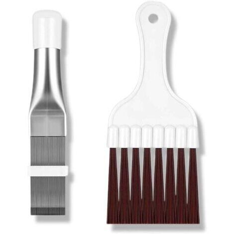 Lot de 2 peignes de nettoyage pour ailettes de climatisation, brosse en acier inoxydable pour évaporateurs et radiateurs, kit pour filtre déshydrateur, pour la maison, le serpentin et le réfrigérateur
