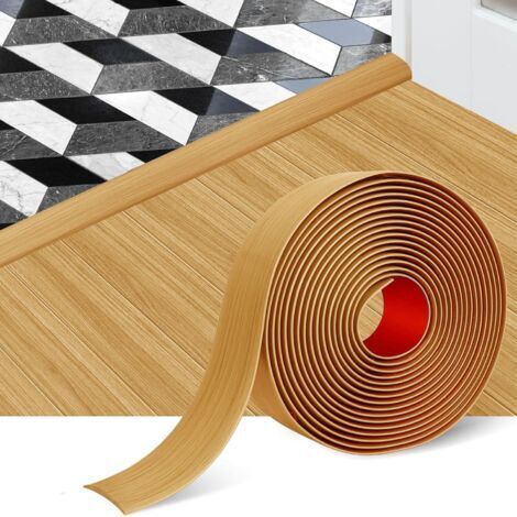 Barre de Seuil Autocollante 5cm, Bande de Seuil de Porte Facile à Couper et à Installer, Joint Souple en PVC, pour Sol Stratifié, Moquette, Carrelage (Jaune Aspen, 1.2m) (1/5)