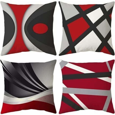 Taie d'oreiller 45x 45cm, Housse de Coussin Canapé Moderne Magnifiques Housses Coussins de Voiture Canapé Maison Décor Protecteurs (Art Moderne, Velours) (1/4)