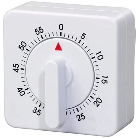 Petite minuterie mécanique à pendule carrée, 60 minutes/1 heure portable, aucune pile nécessaire pour le contrôle de la rotation