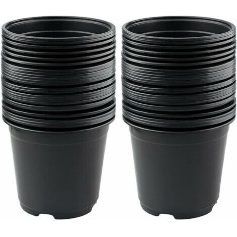 Lot de 50 Pots de Fleurs en Plastique Noir de 15 cm pour Plantes succulentes, légumes et boutures zhuoxuan